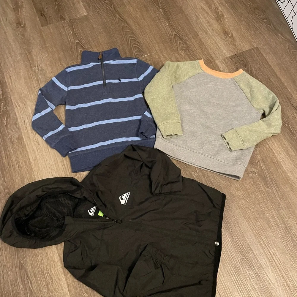 Boys Bundle of Ralph Lauren Quarter Zip Blue Stripe Sweater Cat & Jack sweater